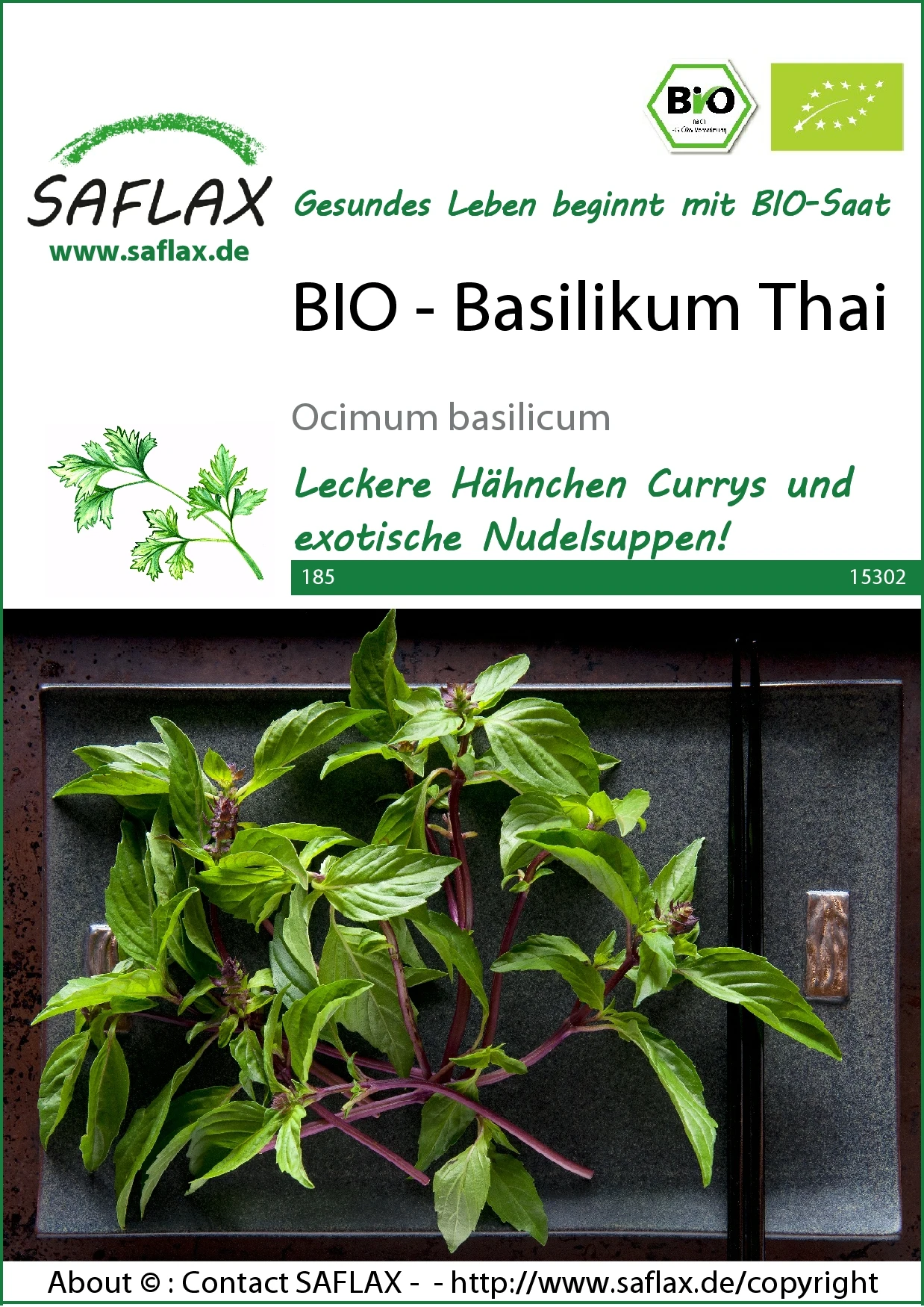 Basilikum Thai | BIO Basilikumsamen Von Saflax 1 Basilikum Thai | BIO Basilikumsamen Von Saflax