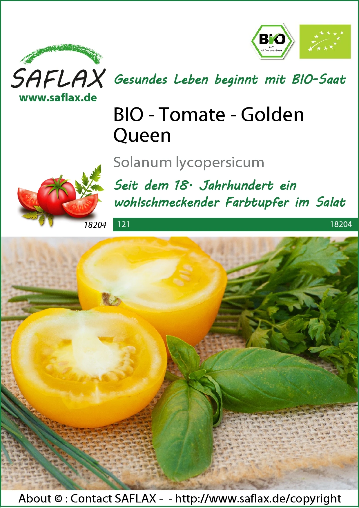 Tomate Golden Queen | BIO Tomatensamen Von Saflax 1 Tomate Golden Queen | BIO Tomatensamen Von Saflax