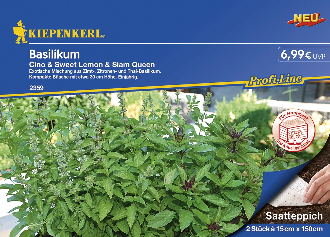 Basilikum Cino Sweet Lemon Siam Queen Doppeltüte (Saatteppich) | Basilikumsamen Von Kiepenkerl 1 Basilikum Cino Sweet Lemon Siam Queen Doppeltüte (Saatteppich) | Basilikumsamen Von Kiepenkerl