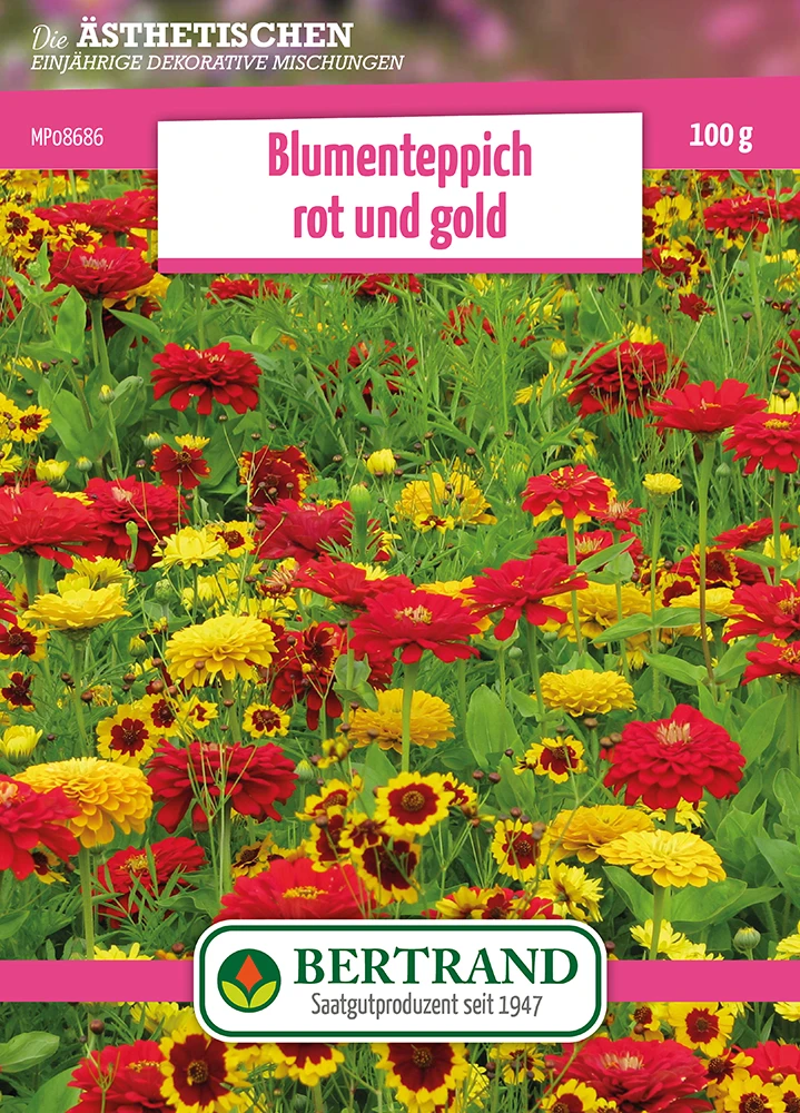 Blumenwiese Blumenteppich Rot Und Gold (100 G) | Blumensamen Von Bertrand 1 Blumenwiese Blumenteppich Rot Und Gold (100 G) | Blumensamen Von Bertrand