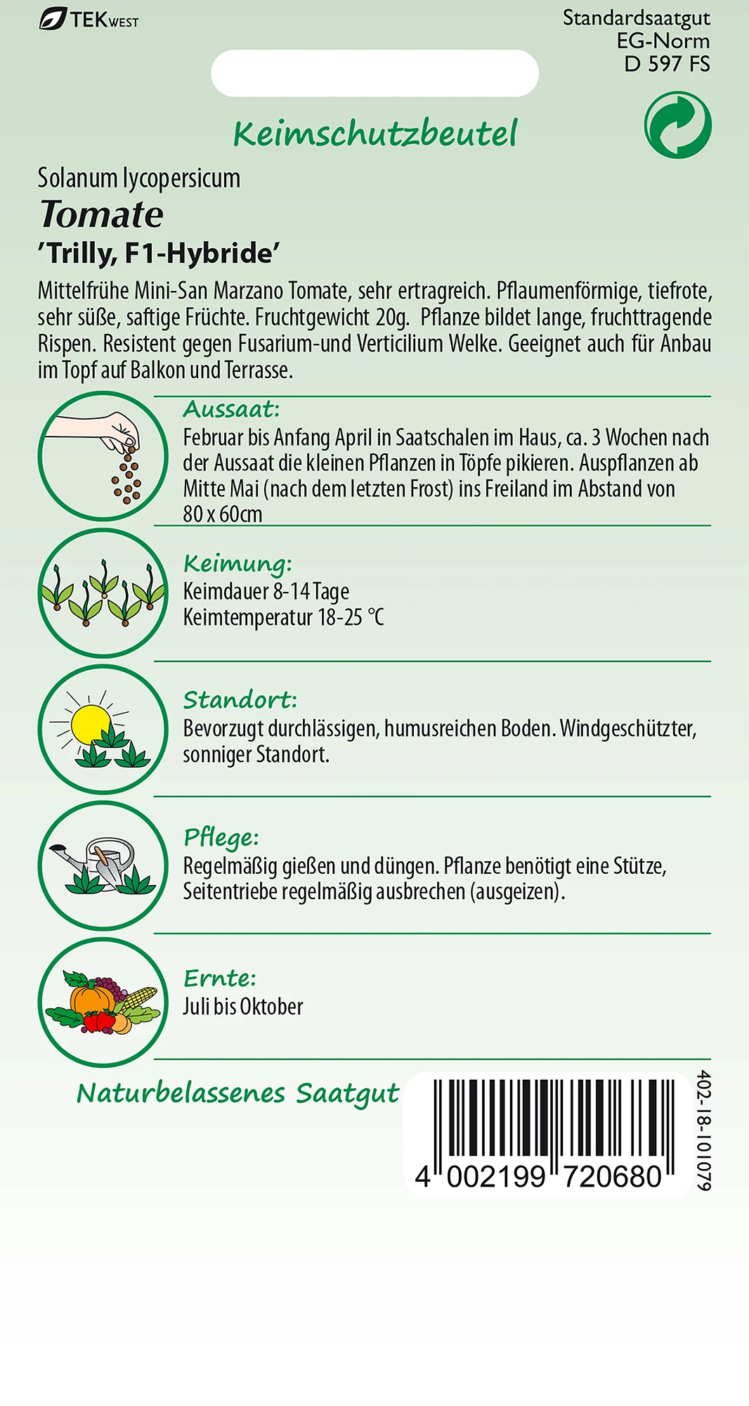 Tomate Trilly F1-Hybride | San Marzano Tomatensamen Von Samen Pfann 1 Tomate Trilly F1-Hybride | San Marzano Tomatensamen Von Samen Pfann