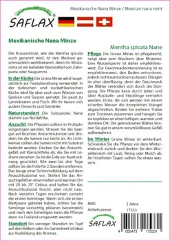 Mexikanische Nana Minze | Minzesamen Von Saflax