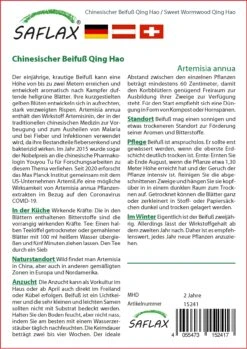 Artemisia Annua Chinesischer Beifuß Qing Hao | Beifußsamen Von Saflax 3 Artemisia Annua Chinesischer Beifuß Qing Hao | Beifußsamen Von Saflax -Günstiges Garten Wege Geschäft 543596 Artemisia annua Chinesischer Beifuss Qing Hao 15241 sa 1
