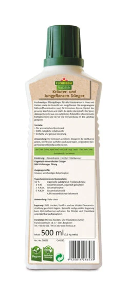 Kräuter- Und Jungpflanzendünger (500 Ml) | BIO Flüssigdünger Von Florissa