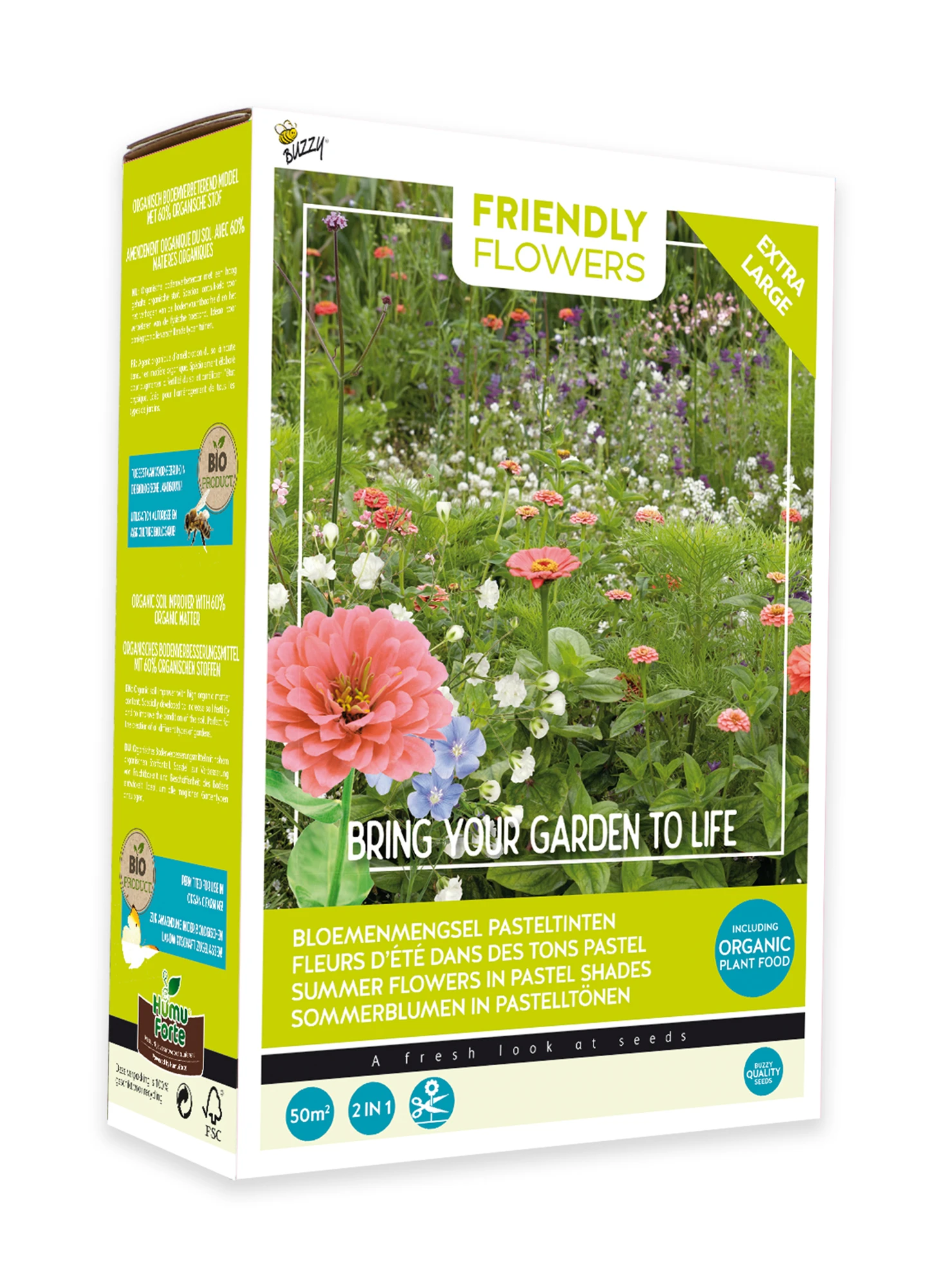 Friendly Flowers XL Sommerblumen Pastel (50 M²) | Blumensamenmischung Von Buzzy Seeds 1 Friendly Flowers XL Sommerblumen Pastel (50 M²) | Blumensamenmischung Von Buzzy Seeds